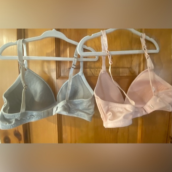2 Danskin Training Bras Hook Closure Pink Gray Adjustable Spandex 32A - Picture 2 of 13